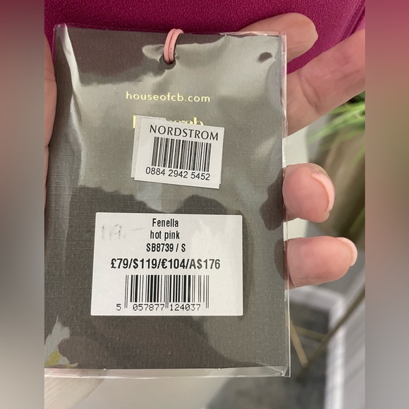 NWT House of CB Fenella Hot Pink Feather Trimmed Bandeau Sz Small $119 - Picture 8 of 9